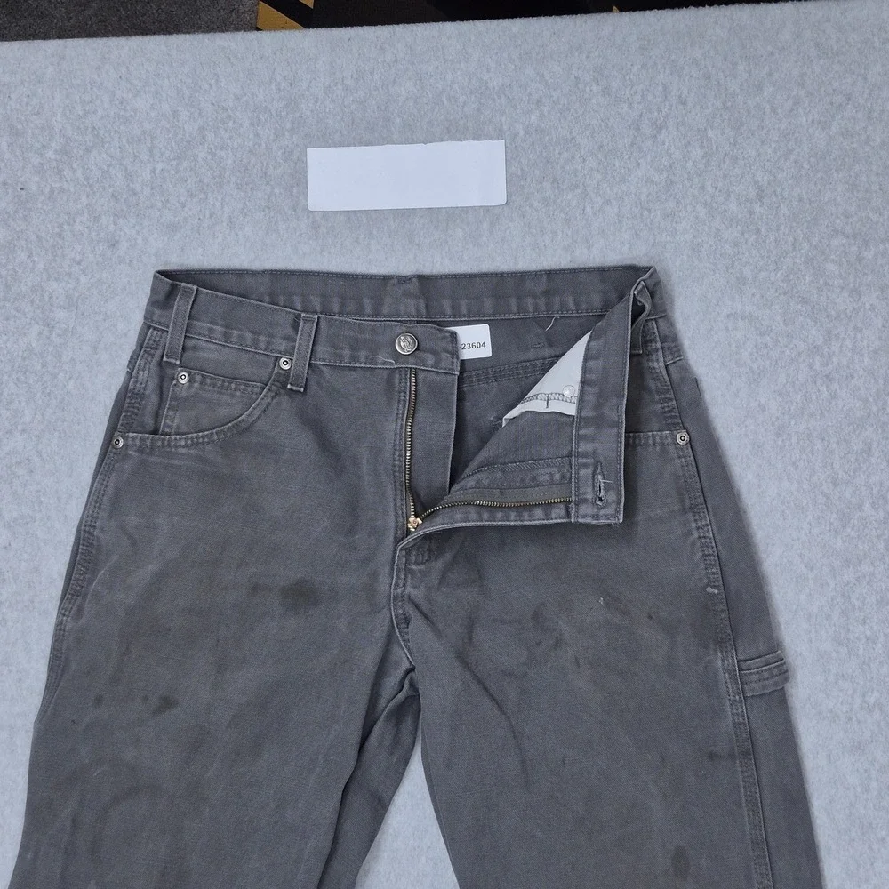 Dickies Men Pants Gray 30x32 Y2K Carpenter Canvas 33
